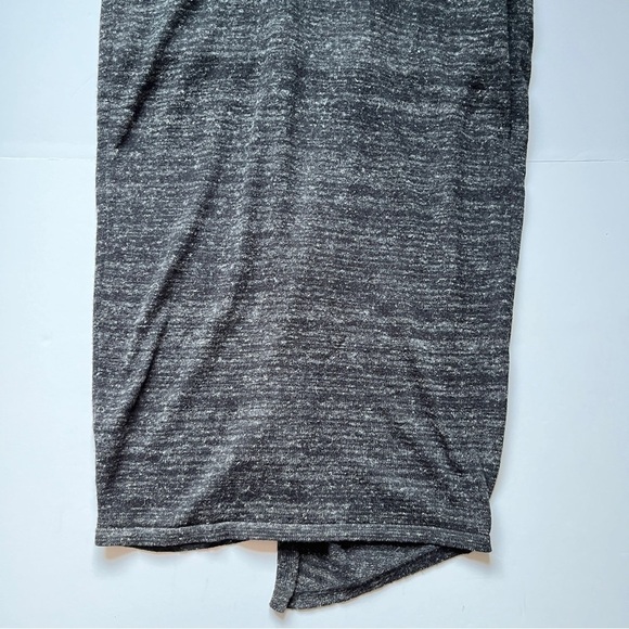 Zara Knit Linen  Skirt Charcoal Front Slit Wrap Maxi Stretch Jersey Knit Sz M - Picture 10 of 12